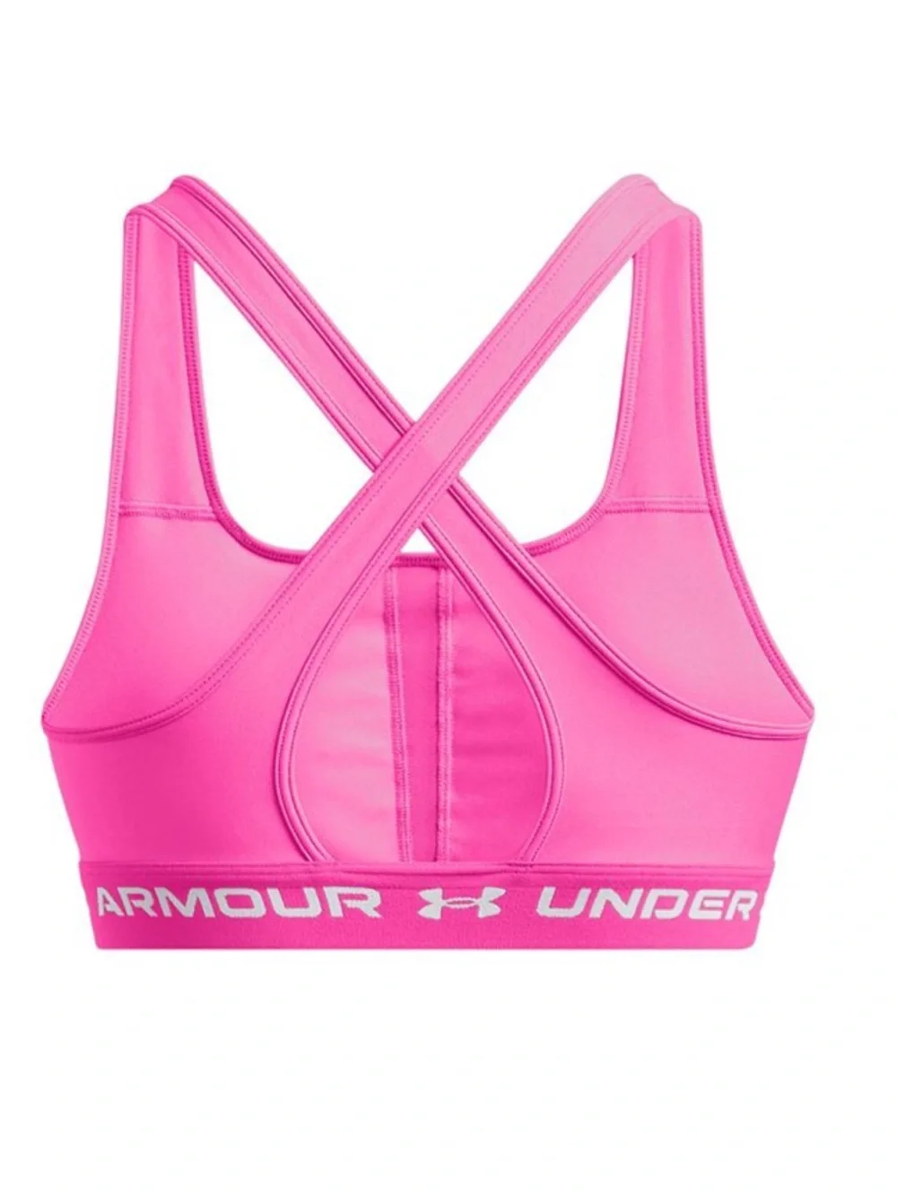 UNDER ARMOUR Cross Back Mid Sports Compression Bra Pink XL $35 EUC KL